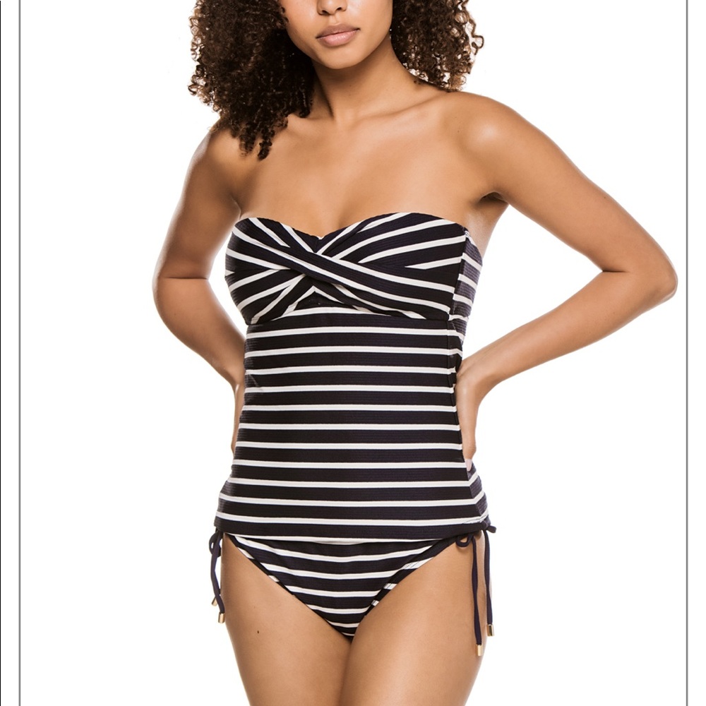 NWT La Blanca Twist Bandeau Tankini Top. Size 8